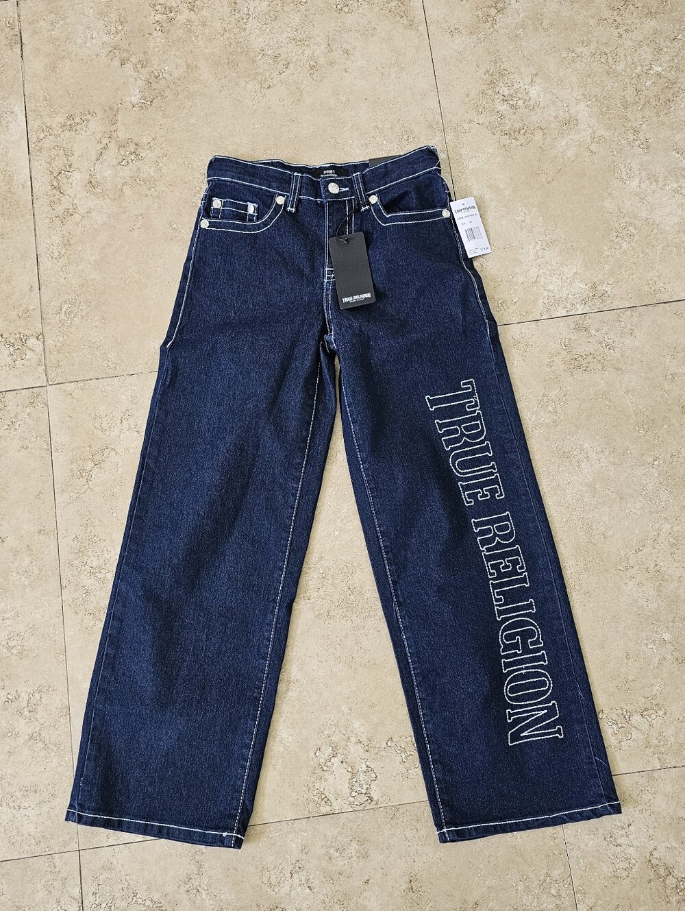 NEW True Religion Bobby Relaxed Baggy Jeans Blue Denim Stretch Boys Size 10 $79